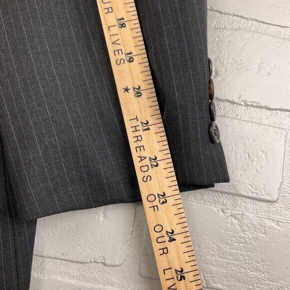 Ralph Lauren Chaps Suit Men 42 34Wx28L Gray Blue Pinstripe Cashmere‎ Wool Canada - Picture 13 of 16